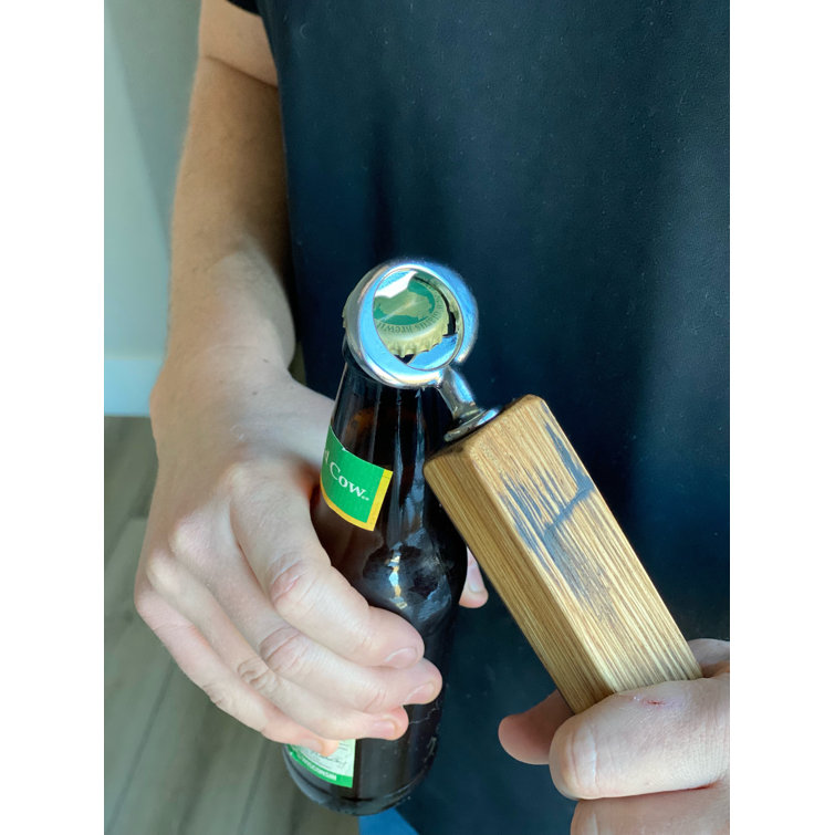 Loon Peak® Handheld Bottle Opener Made From Reclaimed Whiskey Barrel